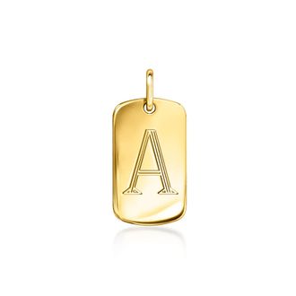 RS Pure by Ross-Simons Italian 14kt Yellow Gold Personalized Dog Tag