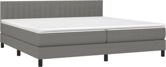 vidaXL Vidaxl - Cama Box Spring Con Colch&oacute;n Tela Gris Oscuro 200x200 Cm