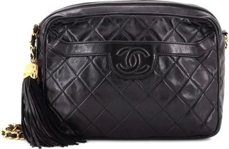 Chanel Camera Tassel Bag Quilted Leather Medium shoulder bag - Zwart