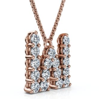Pompeii3 1Ct Diamond Initial W Pendant 14k Gold 18 Necklace Lab Grown 5/8 Tall