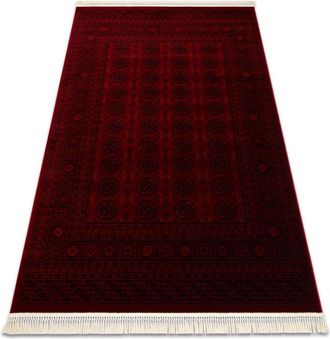 RugsX Rugsx - Orient 6889 Alfombra Burdeos / Negra Buchara, Marco, Oriental, Con Flecos Red 100x200 Cm