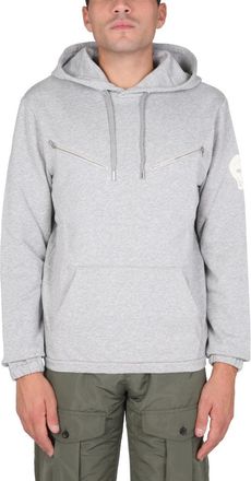 Alexander McQueen Sweatshirt With Embroidered Skull-Uomo