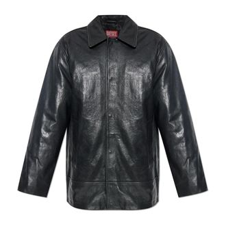 Diesel Leren jas L-Jess - Heren - Zomerjassen - Zwart - S - Leer - Jassen