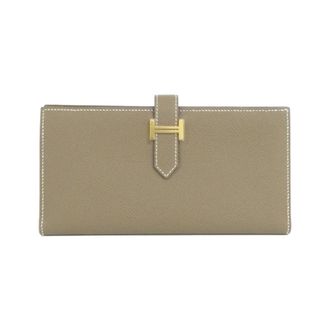Herm&egrave;s Etoupe Gray Epsom Leather Long Wallet (Bi-Fold) (Pre-Owned)