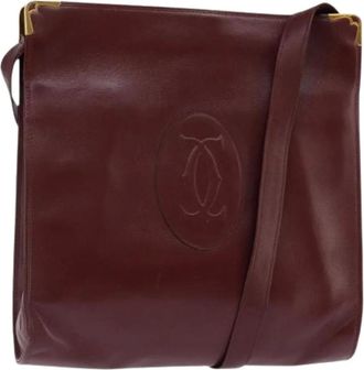 Cartier Pre-owned Cross Body Bags, female, Red, Size: ONE SIZE Pre-owned Leather shoulder-bags