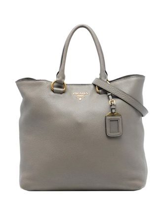 Prada 2013-2025 Vitello Daino Open Convertible Tote satchel - Grey
