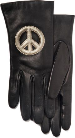 Portolano Leather gloves with peace sign in Black at Nordstrom, Size X-Large