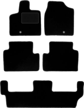 OEM Alfombrillas De Terciopelo Negro Para Dodge Grand Caravan Iv 7 Plazas (2008-2016)