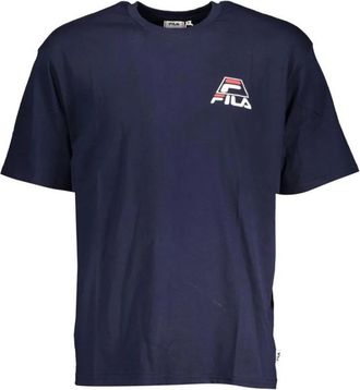 Fila Liberec Logo Tee - Blauw Katoenen T-shirt - Heren - T-shirts - Blauw - L - Katoen - Tops