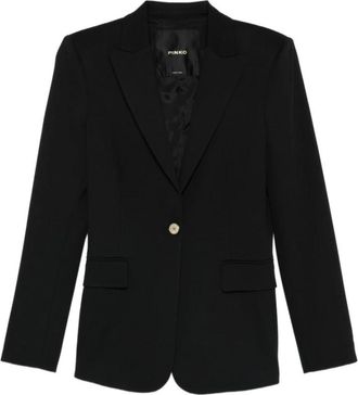 Pinko New Signum Jacket - Dames - Blazers - Zwart - S - Leer - Jassen