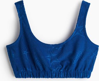H&M Crop-Top aus Frottee - Blue