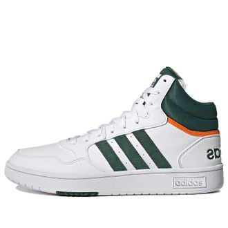 adidas Hoops 3.0 Mid White Collegiate Green GY4744