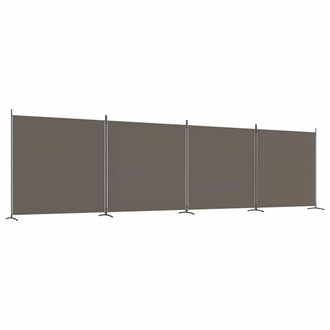 vidaXL Biombo Divisor De 4 Paneles De Tela Gris Antracita 698x180 Cm Vidaxl