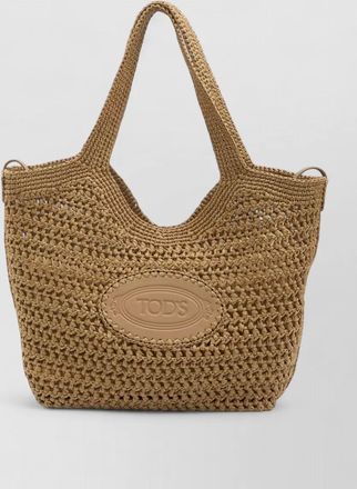 Tod's medium raffia beach bag