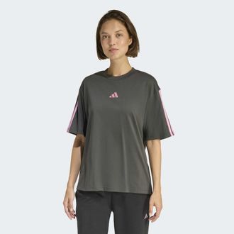 adidas T-Shirt ADIDAS SPORTSWEAR W 3S SJ BF T, Damen, Gr. XXL, grau six, st tropic bloom, Obermaterial: 100% Baumwolle, normal, Shirts T-Shirt, lockere Passf