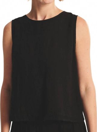 Velvet Maxine Linen Top In Black