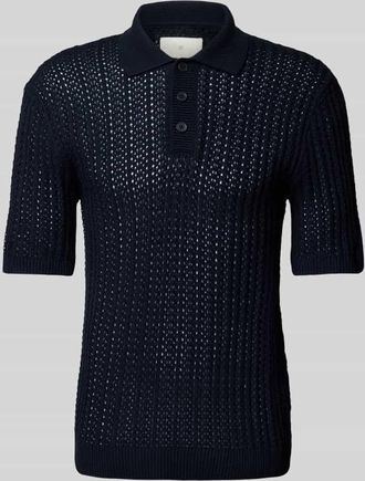 Jack & Jones Poloshirt mit Strukturmuster Modell JOEL in Dunkelblau, Gr&ouml;&szlig;e XXL