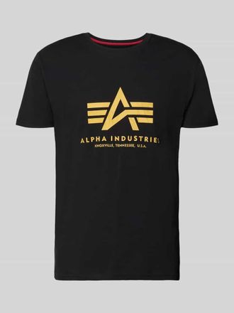 Alpha Industries Alpha Industries T-Shirt mit Label-Detail Modell Basic in Black, Gr&ouml;&szlig;e XXL