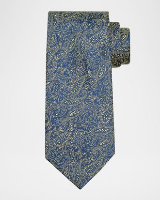 Charvet Mens Multi-Paisley Silk Tie