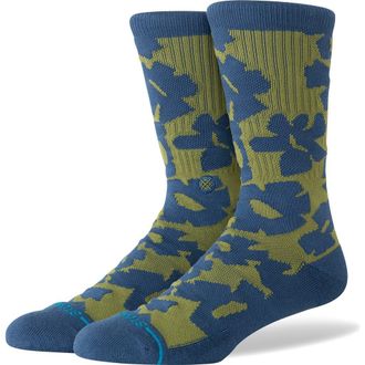Stance Stomped Combed Cotton Blend Crew Socks in Olive at Nordstrom, Size Large