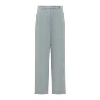 Emporio Armani Long Palazzo Trousers - female - Emporio Armani - Straight Trousers - Blue - L - Trousers