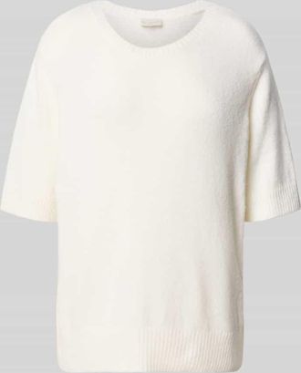 Milano Milano Italy Oversized Strickpullover mit Rundhalsausschnitt in Offwhite, Größe XL