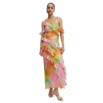 Never Fully Dressed Faro Jurk - Dames - Maxi kleedjes - Veelkleurig - L - Leer - Kleedjes