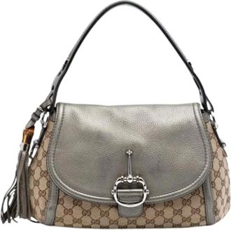 Gucci Pre-owned Shoulder Bags, female, Beige, Size: ONE SIZE Pre-owned Bamboo Tassel Satchel