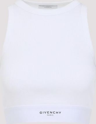Givenchy White Cotton Cropped Tank Top