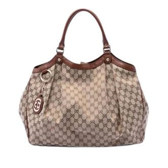 Gucci Pre-owned Handbags, female, Beige, Size: ONE SIZE Pre-owned Sukey Tote