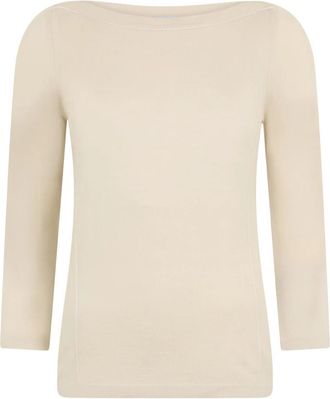 Malo Trui met boothals - Dames - Longsleeves - Beige - XS - Tops