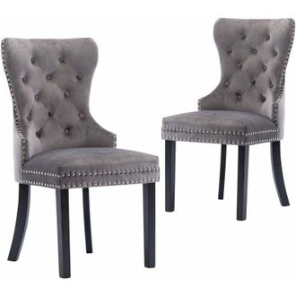 vidaXL Vidaxl - Sillas De Comedor 2 Unidades Terciopelo Gris
