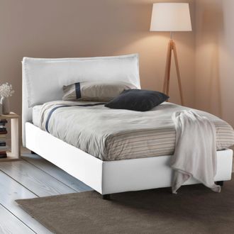 Dmora Dmora - Cama De Plaza Y Media Daalt, Cama Contenedor Con Revestimiento De Tela, 100% Made In Italy, Apertura Frontal, Con Colch&oacute;n 120x200 Cm Incluido,