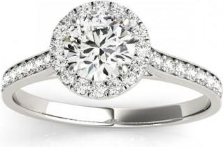 Allurez Diamond Halo Engagement Ring 14k White Gold (0.29ct)