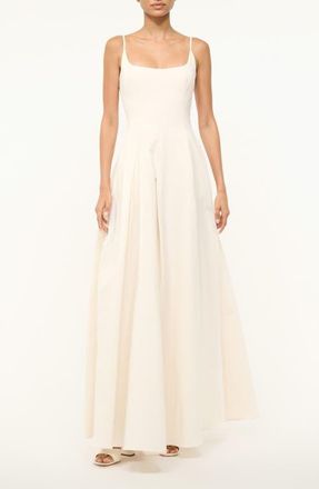 Staud Joy Cotton Blend Maxi Dress in Ivory at Nordstrom, Size 12
