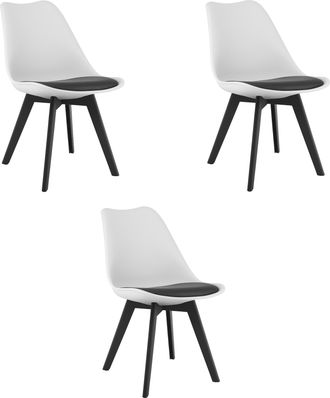 OEM Silla Mark En Blanco Y Negro / Patas Negras X 3