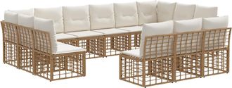 vidaXL Conjunto De Sof&aacute;s De Exterior 13 Plaza Natural Y Crema Vidaxl
