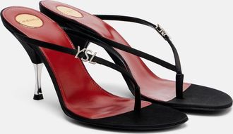 Saint Laurent Jerry cr&ecirc;pe satin thong sandals