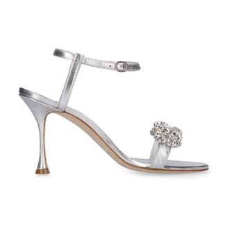 Manolo Blahnik High Heel Sandals, female, Gray, Size: 7 US Elegant Heeled Sandals