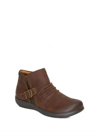 Aetrex Womens Luna Ankle Boot In Dark Earth