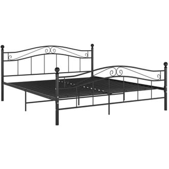 vidaXL Bed Frame without Mattress Black Metal 140x200 cm Vidaxl