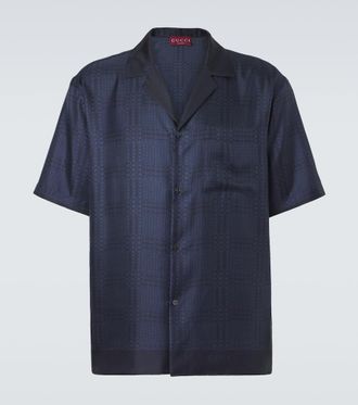 Gucci Interlocking G silk twill bowling shirt