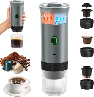 OEM Cafetera Port&aacute;til 3 En 1 Para C&aacute;psulas Y Caf&eacute; Molido, M&aacute;quina De Espresso El&eacute;ctrica Con Calentamiento R&aacute;pido Para Oficina, Viajes, Camping Y Hogar (pl