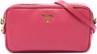 Prada Pre-owned Prada Mini Saffiano Double Zip Camera Bag Ladies FSO5YKAD8VZ1TEI9
