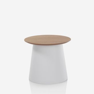 Aqa Tavolino Da Salotto Rotondo Con Ripiano In Mdf Marus - Bianco