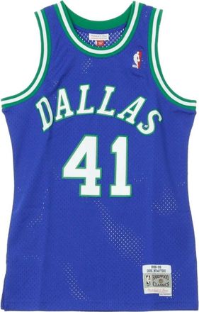 Mitchell & Ness Dirk Nowitzki Basketball Tank Top - Heren - Fitness - Blauw - XL - Polyester - Fitness