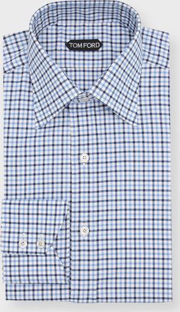 Tom Ford Mens Slim Fit Check Dress Shirt