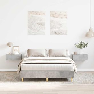 Berkfield Home Bed Frame No Mattress Concrete Grey 120x200 cm Engineered Wood | Size: Small Double