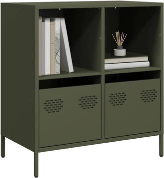 vidaXL Aparador De Acero Laminado En Fr&iacute;o Verde Oliva 68x39x73,5 Cm Vidaxl