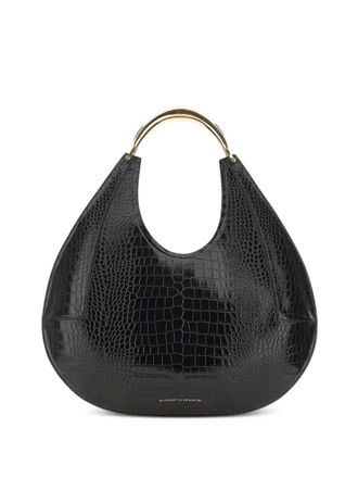 Elisabetta Franchi large crocodile-embossed jewel-handle tote bag - women - Polyurethane/Polyester - One Size - Black